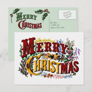 Merry Christmas Vintage Postcard