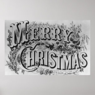 Merry Christmas Vintage Poster