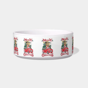 Merry Christmas Vintage Red Santa Truck Bowl