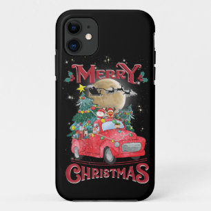 Merry Christmas Vintage Red Santa Truck iPhone 11 Case