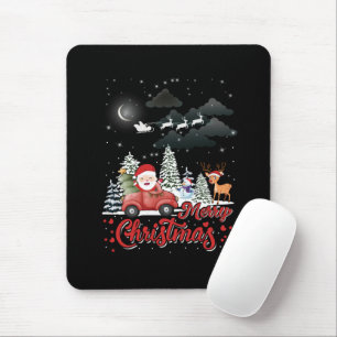 Merry Christmas Vintage Red Santa Truck Gifts Mouse Mat
