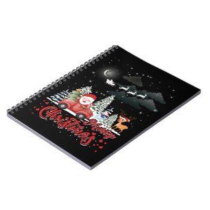 Merry Christmas Vintage Red Santa Truck Gifts Notebook