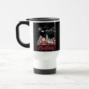 Merry Christmas Vintage Red Santa Truck Gifts Travel Mug