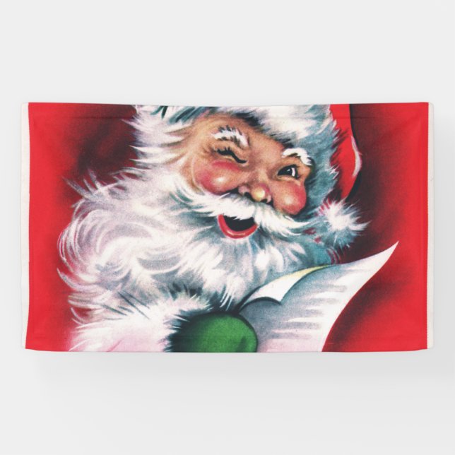 Merry Christmas,vintage,retro,Santa claus,happy Banner (Horizontal)
