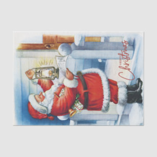 Merry Christmas Vintage Santa at your Doorstep Tissue Paper