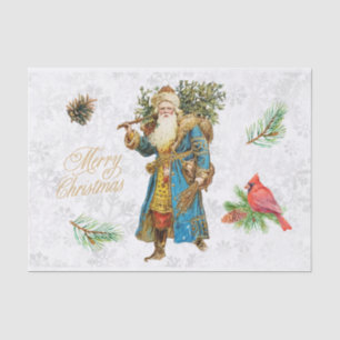 Merry Christmas Vintage Santa Claus Collage  Tissue Paper