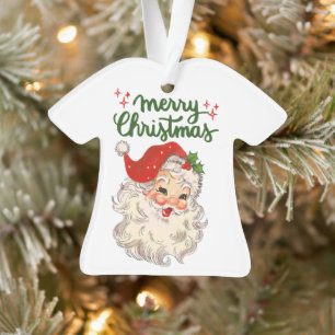 Merry Christmas vintage Santa Claus family holiday Ornament