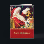 Merry Christmas. Vintage Santa Claus  Holiday Card<br><div class="desc">Merry Christmas. Vintage Santa Claus Customisable Christmas Card. Matching cards  and gifts available in the Christmas & New Year / Vintage Art Category of our store.</div>