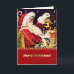 Merry Christmas. Vintage Santa Claus  Holiday Card<br><div class="desc">Merry Christmas. Vintage Santa Claus Customisable Christmas Card. Matching cards  and gifts available in the Christmas & New Year / Vintage Art Category of our store.</div>
