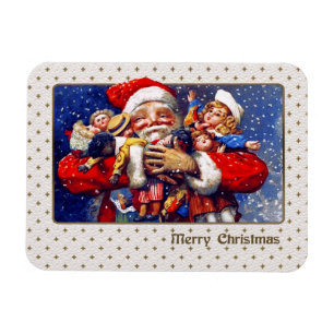 Merry Christmas. Vintage Santa Claus  Magnet