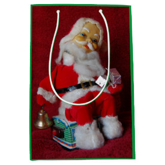 Merry Christmas Vintage Santa Claus Medium Gift Bag