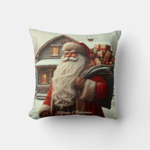 Merry Christmas vintage Santa Cushion