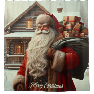Merry Christmas vintage Santa Shower Curtain