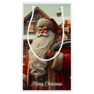 Merry Christmas vintage Santa Small Gift Bag