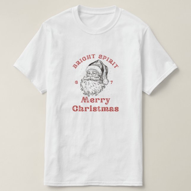 Merry Christmas Vintage Santa T-Shirt –  (Design Front)