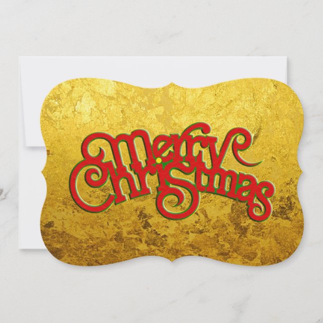 MERRY CHRISTMAS - vintage Xmas text design Holiday Card (Front)