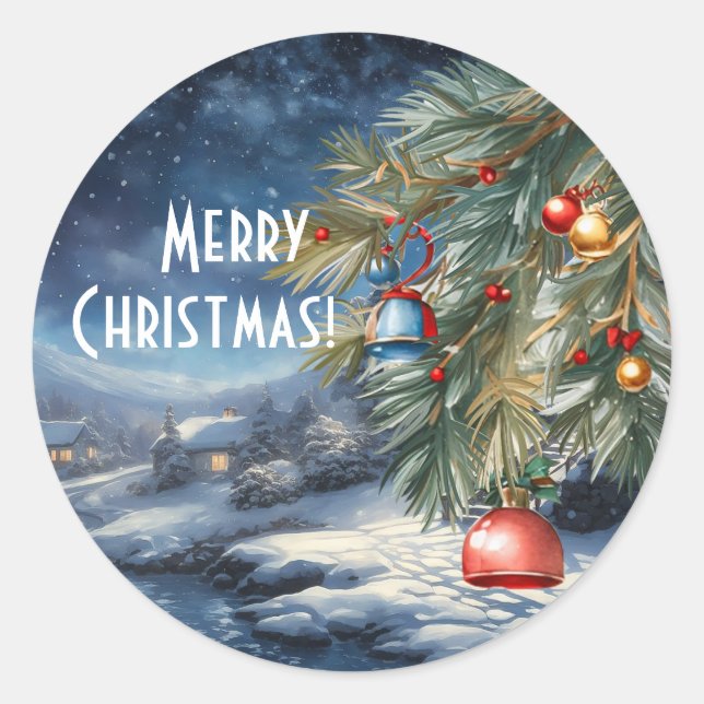Merry Christmas Vinyl Sticker (Front)