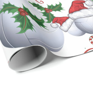 Merry Christmas Volly Ball   Santa Wrapping Paper