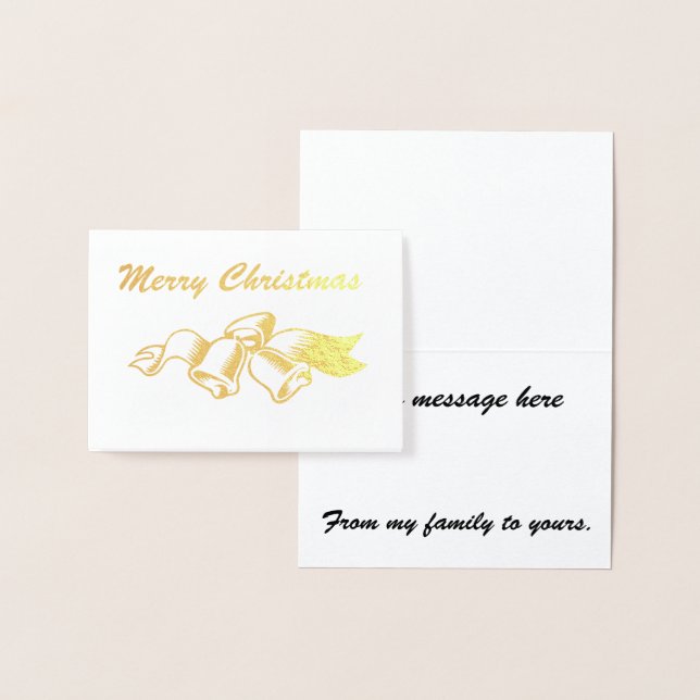 Merry Christmas w/Bells and Ribbon Foil Card (Display)