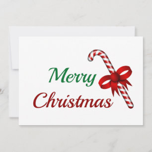 Merry Christmas w/ Candy Cane Holiday Card