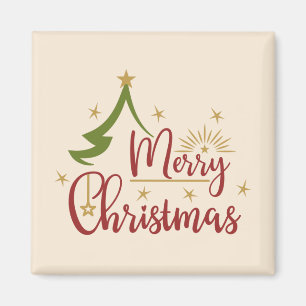 Merry Christmas w/Tree Magnet