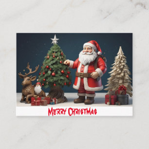 Merry Christmas wall art design with santa  Business Card