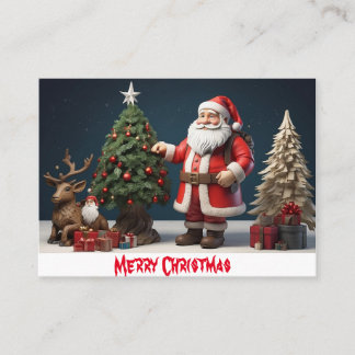 Merry Christmas wall art design with santa  Business Card