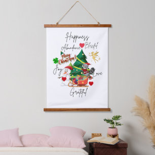 Merry Christmas Wall Tapestry   Festive Home Decor