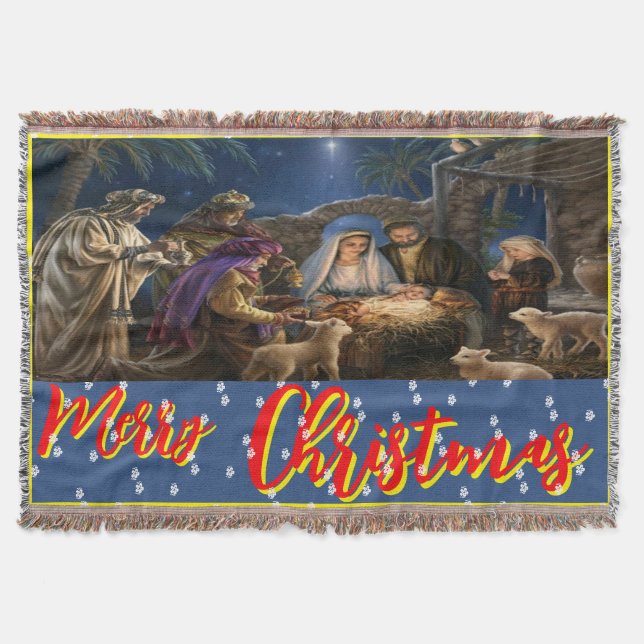 Merry christmas,wall, window,image throw blanket (Front)