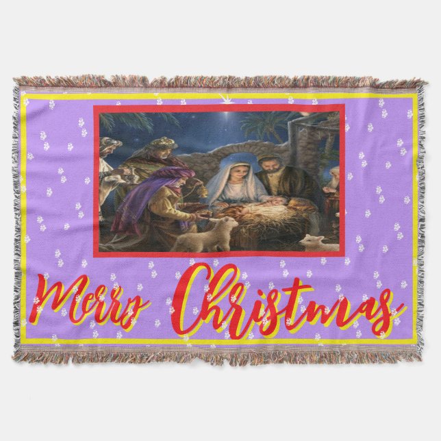Merry christmas,wall, window,image throw blanket (Front)