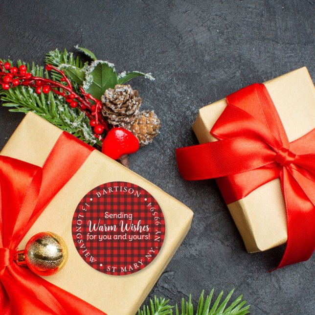 merry Christmas warm wishes company marketing Clas Classic Round Sticker (Creator Uploaded)