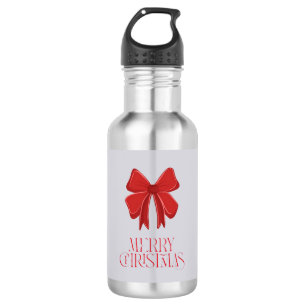 Merry Christmas Water Bottle – Bow Holiday Style