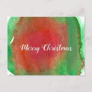 Merry Christmas, Water Colour Holiday Postcard