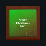 Merry Christmas Water Drops Neon Green Cool Ombre Gift Box<br><div class="desc">Designed with artistic water droplets abstract in colourful ombre green background and "Merry Christmas" text which you may customise!</div>