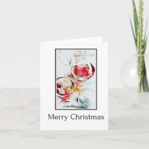 Merry Christmas, Watercolor Abstract Art Card