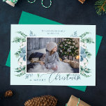 Merry Christmas Watercolor Botanical Holiday Photo Card<br><div class="desc">Use these watercolor greenery Christmas cards with your custom photo,  name and personalised holiday message to wish your friends and family a Merry Christmas.</div>