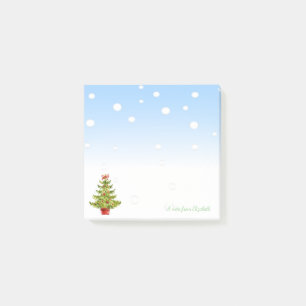 Merry Christmas, Watercolor Christmas Tree Post-it Notes