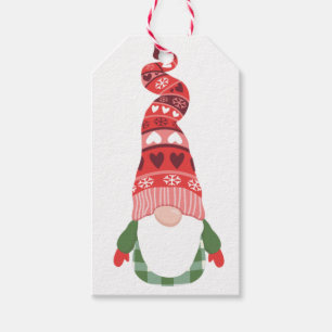 Merry Christmas Watercolor Cute Gnome Elf  Gift Tags
