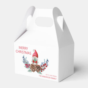 Merry Christmas Watercolor Gnome Favour Box
