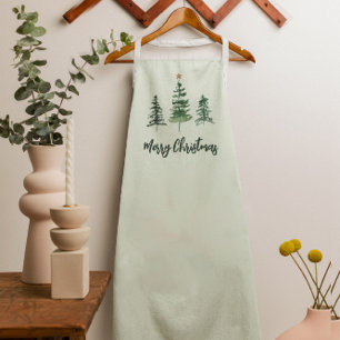 Merry Christmas Watercolor Gold star  Apron