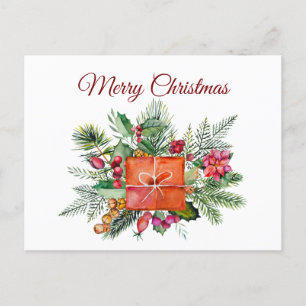 Merry Christmas Watercolor Holiday Collage