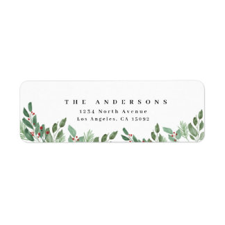 Merry Christmas Watercolor Label