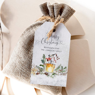 Merry Christmas watercolor personalised Gift Tags