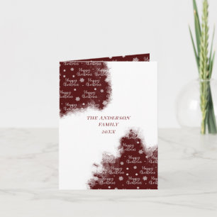 Merry Christmas watercolor wash splash photo card