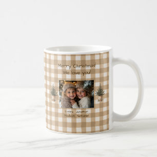 Merry Christmas We Love You Gingham Photo  Coffee Mug