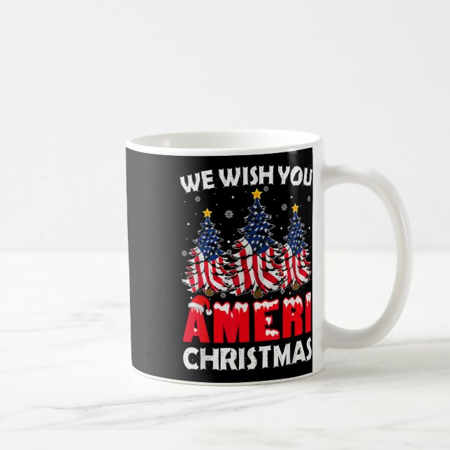Merry Christmas We Wish You Ameri Xmas American Fl Coffee Mug (Right)