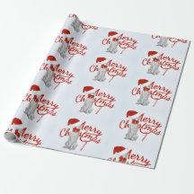 MERRY CHRISTMAS WEIMARANER WRAPPING PAPER