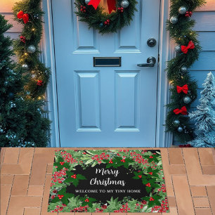 Merry Christmas welcome to my tiny home Doormat