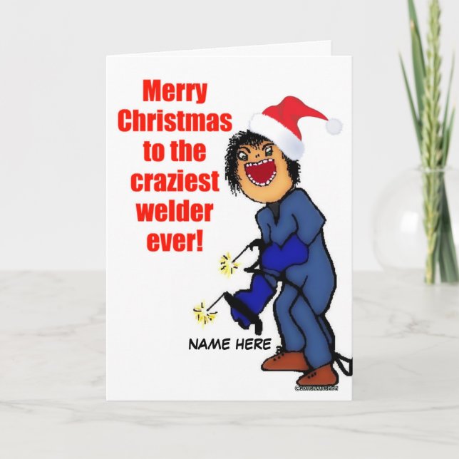 Merry Christmas Welder Holiday Card (Front)