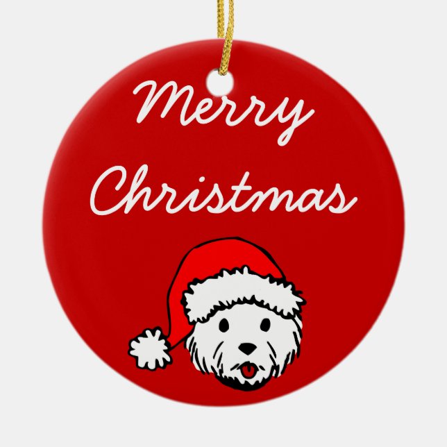 Merry Christmas Westie Ornament (Front)
